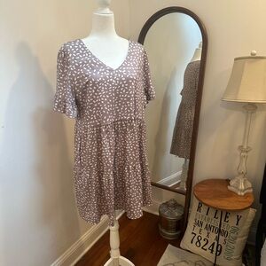 NCLOOK large tiered swing dress with pockets short flutter sleeve knee length